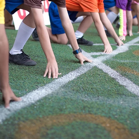 Kids on race start line