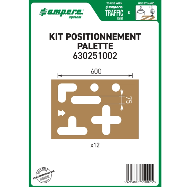 Ampere Pallet Bay Floor Marking Stencil Kit (12 Piece)