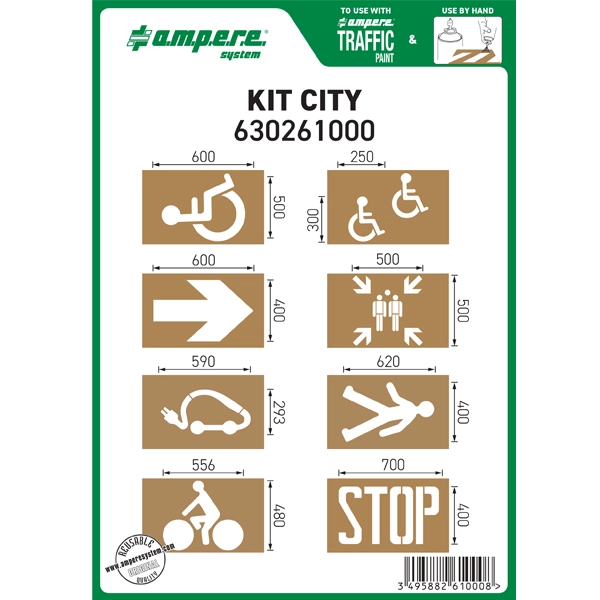 Ampere City Marking Stencil Kit (8 Piece)