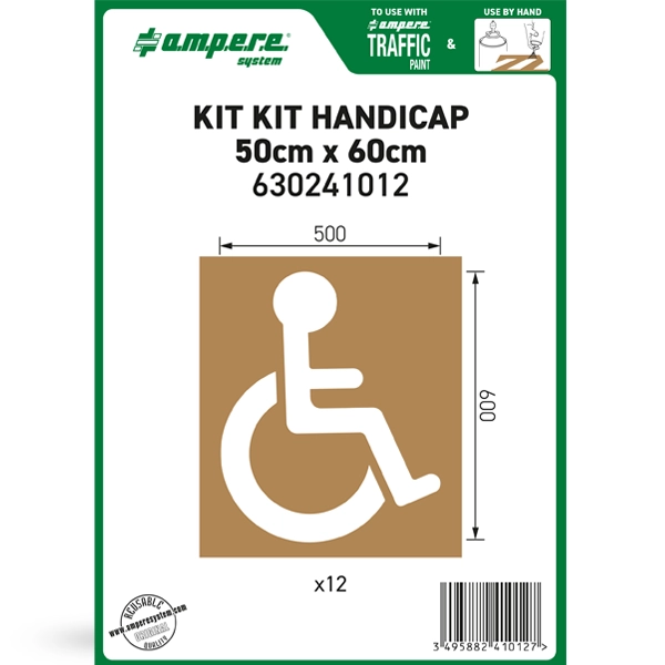 Ampere Disabled Parking Bay Stencil Kit - 50 x 60 cm (12 Piece)