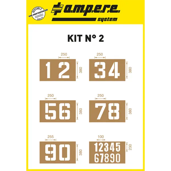 Ampere Number Marking Stencil Kit (6 Piece)