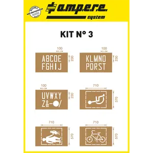 Ampere Letters & Traffic Symbols Line Marking Stencil Kit (6 Piece)