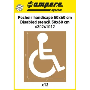 Ampere Disabled Parking Bay Stencil Kit - 50 x 60 cm (12 Piece)