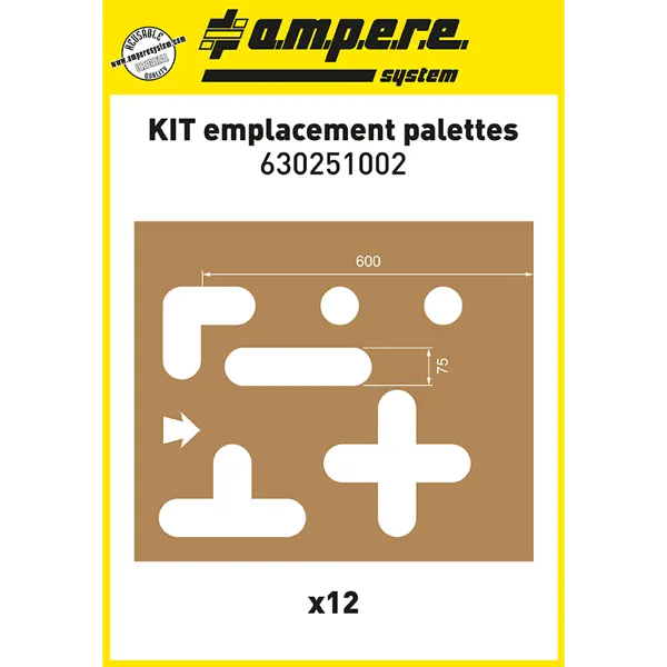 Ampere Pallet Bay Floor Marking Stencil Kit (12 Piece)