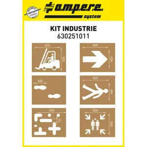 Ampere Industrial Floor Marking Stencil Kit (6 Piece)