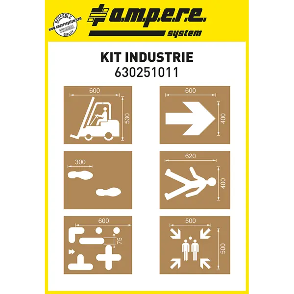 Ampere Industrial Floor Marking Stencil Kit (6 Piece)